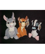 Bambi Thumper and Flower Bean Bag Plush Toys With Tags Walt Disney World - £19.65 GBP