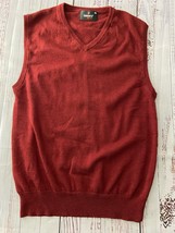 Uniworth Sleeveless Sweater Men Size 40 US S Red V Neck Stretch 100% Mer... - $18.00
