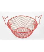 RED WIRE BASKET STAR SHAPED HANDLES HOME BOWL DECOR CHRISTMAS FOURTH OF ... - €6,18 EUR