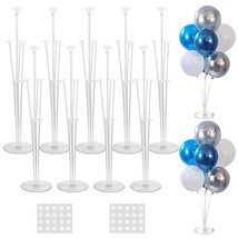 9 Sets Balloon Stand Kit, Balloon Sticks With Base For Table Birthday Baby Showe - £25.63 GBP