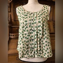 Anthropologie novelty button up tank top size 4 - £11.18 GBP