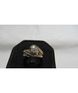 10k Yellow Gold Swirl Halo 43 Diamond Sz 6 Engagement Ring Wedding Brida... - $366.29