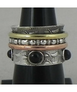 925 Sterling Silver Black Onyx Sz 2-14 Band Wedding Ring Women Her Gift ... - £42.23 GBP+