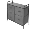 Wide Dresser Storage Tower With Sturdy Steel Frame, Wood Top, 5 Drawers ... - £98.98 GBP
