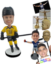 Personalized Bobblehead Ice Hockey Player Skating Towards The Other Goal - Sport - £73.13 GBP