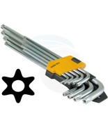 9pcs Extra Long Arm Torx Hex Key Set Star with Shaft Pin Slot Wrenches - £12.29 GBP