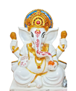 WHITE MARBLE GANESHA / VINAYAGAR STATUE 15 inch height - $229.86