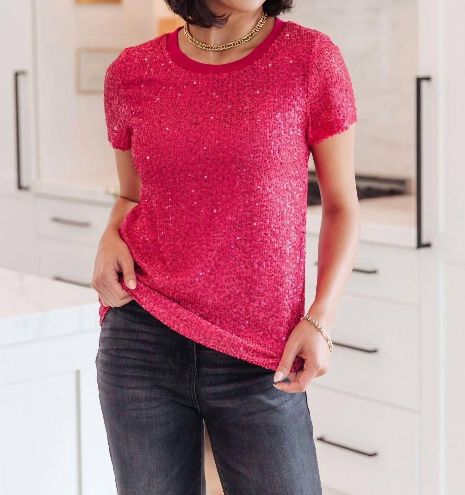 Mittoshop Glimmering Night Sequin Top Size S - $37.62