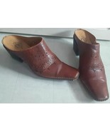 Women&#39;s Charlie 1 Horse Size 8 Brown Western Slip On Leather Mules U4 - $655.52 MXN