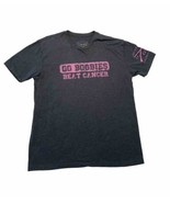 Grunt Style Go Boobies Beat Cancer T-shirt Mens XL Gray Pink Breast Cancer  - $14.52