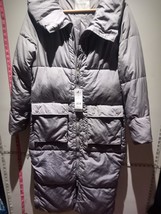 George Womens Long Puffer Jacket Grey Color Nwt Size S (8-10) Express Shipping - £26.94 GBP