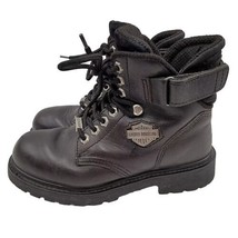 Harley Davidson 81017 Sz 5.5 Womens Riding Motorcycle Black Leather Ankle Boots - £35.68 GBP