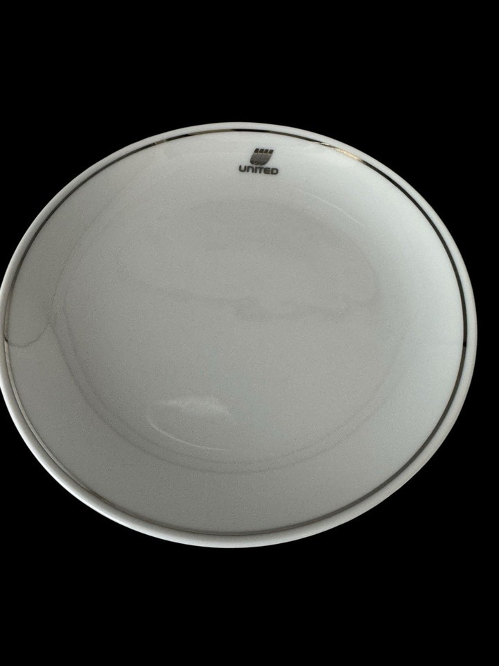 Vintage United Airlines Porcelain Plates Lot of 4 Snack Appetizer Tulip UAL 6.5" Item image 4
