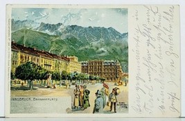 Germany INNSBRUCK, Bahnhoffatz Artist Carl Schmidthts c1900 Postcard J13 - $14.95