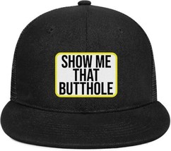 LGBTQ Rainbow Show Me That Butthole Trucker Hat Men Women Black Adjustable Cap - £13.99 GBP