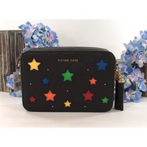 Michael Kors Black Leather Rainbow Star Cut Out Ginny Camera Crossbody NWT - £154.87 GBP