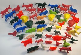 Vintage MPC FARM ANIMALS Figures 1960s Toys Collie Dogs Kittens Turkeys Chickens - £22.36 GBP
