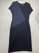 Ann Taylor Sheath Faux Wrap Dress Wmn Sz 10 Tall V Neck Office Work - $38.88