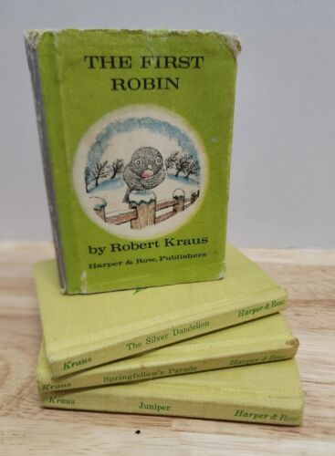 Primary image for The Bunnys Nutshell Library 4 Book Set by Robert Kraus VTG 1965 The First Robin