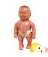 Vtg Dollhouse Miniature Dolls Rewal #8 Baby 2 1/4&quot; Ceramic Sleeping Baby... - $17.10