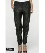 FEMALE LADIES BLACK LEDER LEATHER  PANTS LEGGINGS JEANS JOGGERS SPORTS F... - $113.22