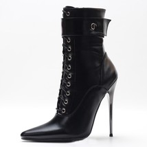Custom Unisex High Stiletto Heel Pointed Toe Ankle Boots Shoes Size 36-46 - £93.50 GBP