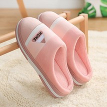 Ladies Home Slippers Autumn Winter Warm Thick Bottom Non-Slip Couples Flat Shoes - £22.34 GBP