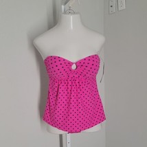 DKNY 2 Piece Strapless Tankini Top &amp; Bottom Set ~ Sz S ~ Hot Pink ~ Gray... - £32.96 GBP