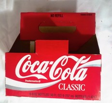 Coca-Cola Classic 6 Pack Carrier Carton 8oz No Refill in Black Paperboard  used - £3.12 GBP