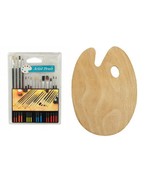 ARTIST PAINT 15 Pc BRUSH &amp; PAINTERS Basswood PALETTE SET - $189.35 MXN