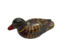 Vintage Mallard Drake Duck Mini Figurine Ceramic Decoy Waterfowl - £9.34 GBP