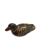 Vintage Mallard Drake Duck Mini Figurine Ceramic Decoy Waterfowl - £9.29 GBP