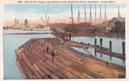 Aberdeen Washington WA Log Raft Chehalls River Postcard C08 - £2.35 GBP