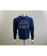 Staples jeans Men&#39;s Crew Sweatshirt Size Small Blue Long Sleeve Cotton P... - $7.92
