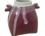 Studio Pottery Beautiful Glaze Signed By Artist Burgundy Glaze MCM Style... - £18.68 GBP