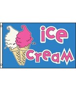 2 NEW ICE CREAM 3 X 5 FLAG novelty 3x5 advertizing flags FL492 CONE sign... - $16.83 CAD