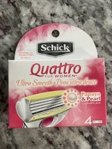 Schick Quattro for Women Razor Refill Ultra Smooth Papaya &amp; Pearl 4 Coun... - £9.88 GBP