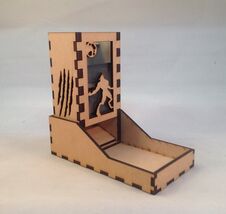 Werewolf Dice Tower and Tray Neon Blue Acrylic Window COMPACT DESIGN Las... - $29.69