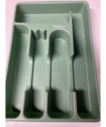 Vintage Rubbermaid Silverware/Flatware/Kitchen Utensil Holder Tray - Gre... - €12,49 EUR
