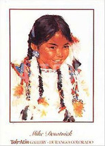 Beads Bells &amp; Snowflakes by Mike Desatnick Native American Indian Child 14x18 - £23.65 GBP