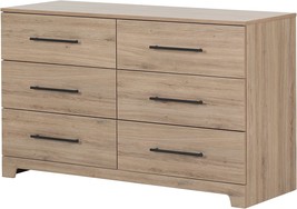 Primo 6-Drawer Double Dresser, South Shore, Rustic Oak. - £247.18 GBP