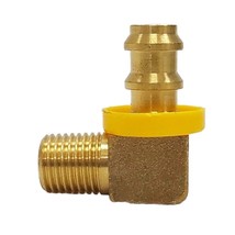 Brass Adapter Fitting 90 Degree 1/4&quot; Npt X 3/8&quot; Hose Barb Harley Fuel Oil Line - £7.17 GBP