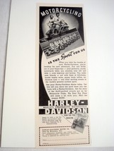 1939 Ad Harley-Davidson Motorcycles Milwaukee, Wisc. The Sport For Us - £6.25 GBP