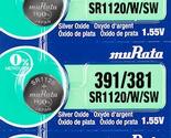 Murata 381/391 Battery SR1120/W/SW 1.55V Silver Oxide Watch Button Cell ... - $7.57+