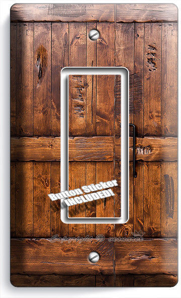 RUSTIC WOOD RANCH BARN DOOR LIGHT 1 GANG GFI SWITCH PLATE ROOM CABIN HOUSE DECOR