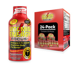 Vitamin Energy® Focus+ Tropical Infusion &#39;Clinically Proven&#39; Energy Shots (24pk) - £39.14 GBP