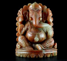 Lord Ganesha Statue Home Decor 9&quot; 33000 Cts Natural Orange Quartz Rare G... - £572.16 GBP