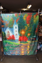Amazing Grace Church God Jesus Throw Blanket Sherpa Backing 50X60 - £35.71 GBP
