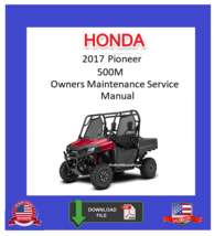 2017 Honda Pioneer 500 SXS Owners Service Manual - £10.19 GBP