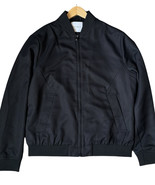 Asos Topman Mens M Bomber Jacket Black Full Zip Academia Aviator Lightwe... - $32.19 CAD